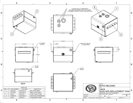 Isuzu NPR Replacement Diesel Tank