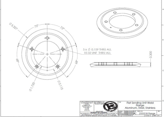 5 Bolt Sending Unit Flange