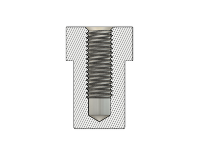 Aluminum Blind Threaded Boss With Shoulder SMALL