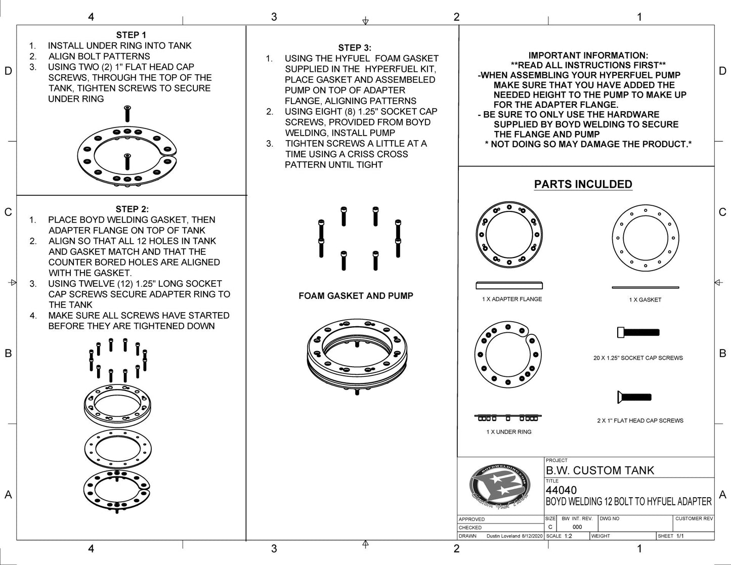 Boyd 12 Bolt EFI to HYPERFUEL 40019 8 Bolt Adapter Plate