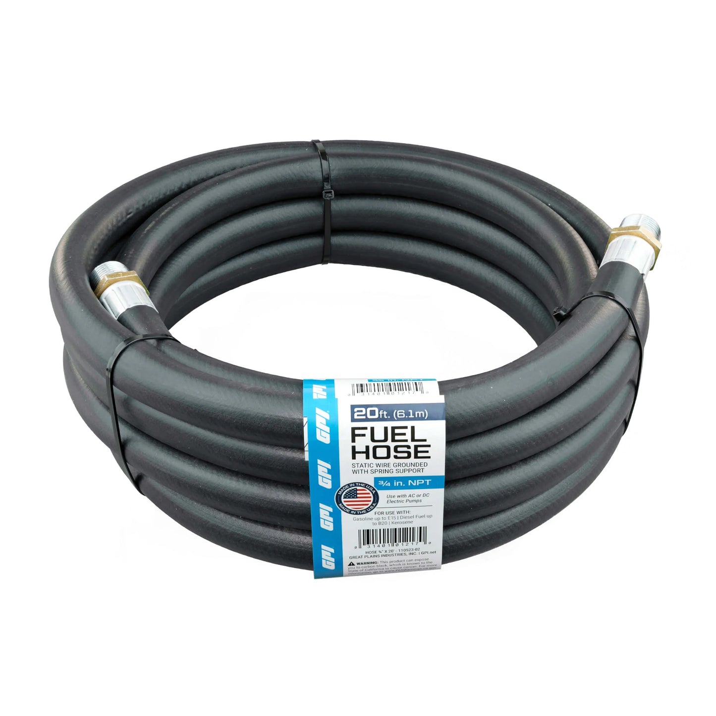 GPI 3/4-inch x 20-ft Fuel Hose with Static Wire