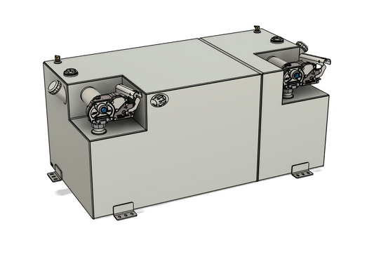 70/30 100 Gallon Aluminum Split Tank 51 x 26 x 23 W GPI Pumps Included