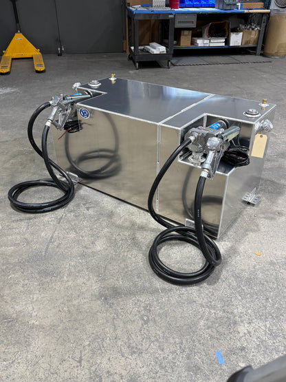 70/30 100 Gallon Aluminum Split Tank 51 x 26 x 23 W GPI Pumps Included