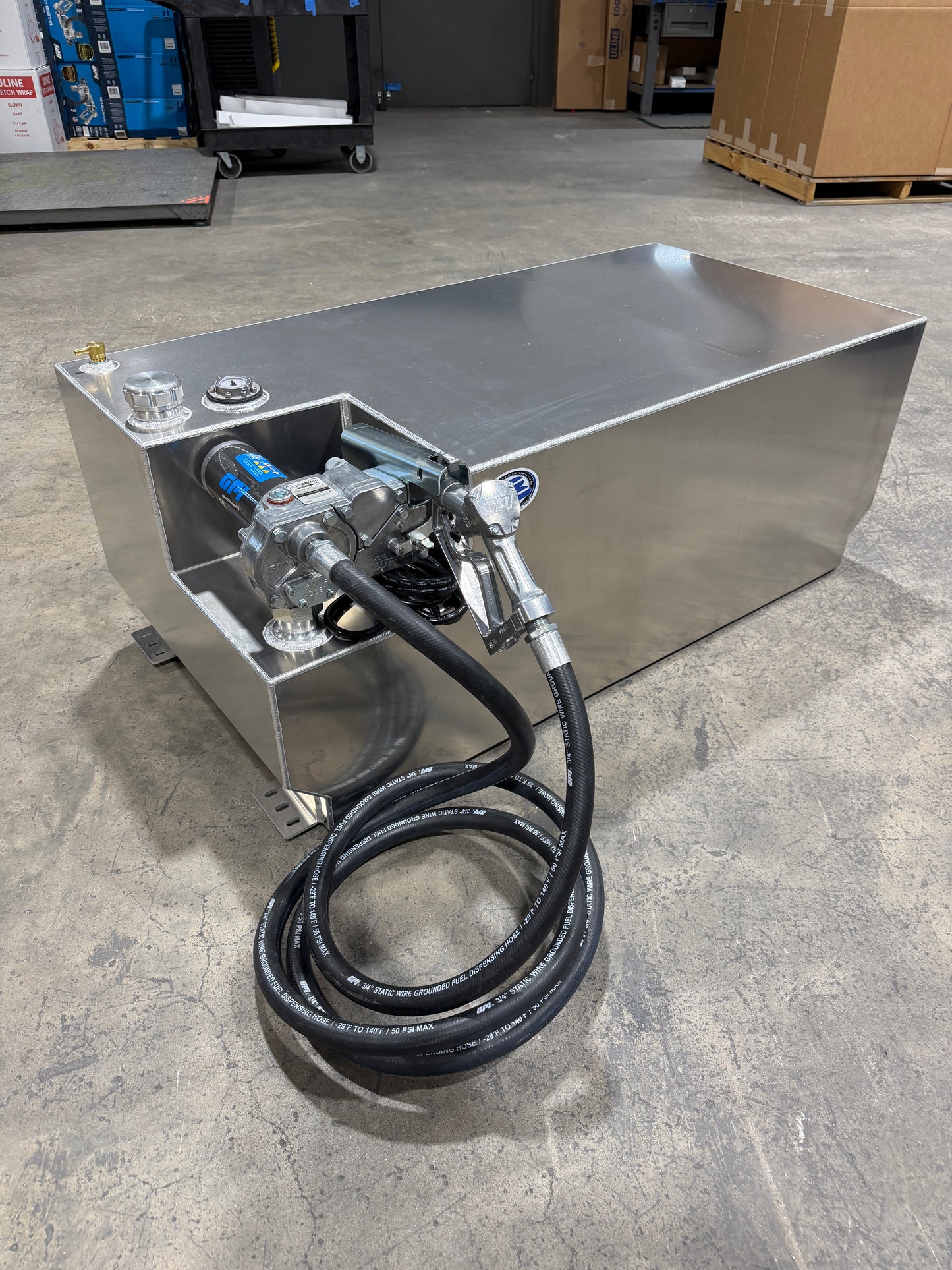 70 Gallon 47.5x24x18 Service Body Aluminum Tank W GPI 15GPM Pump Included
