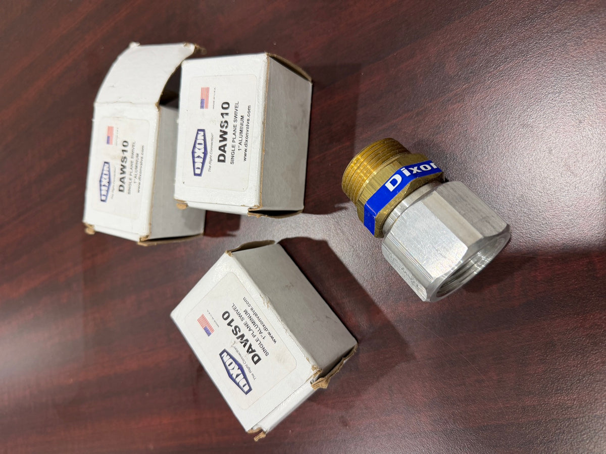 Three new old stock Dixon DAWS10 single plane swivels in original boxes with one swivel out of the box