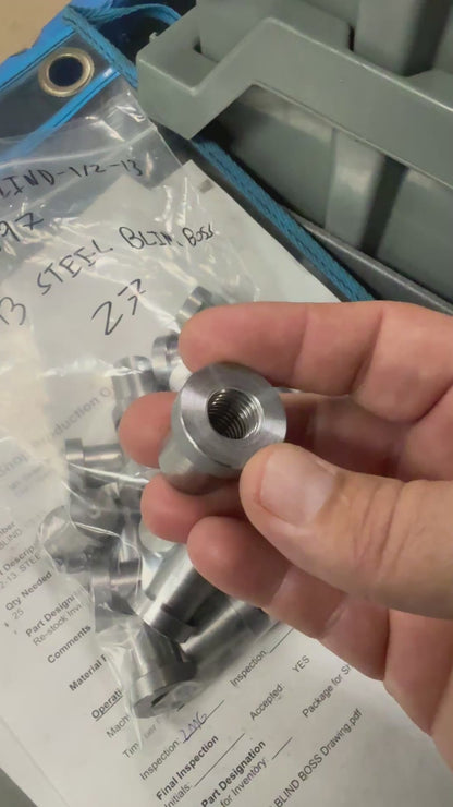 Steel Blind Threaded Boss With Shoulder