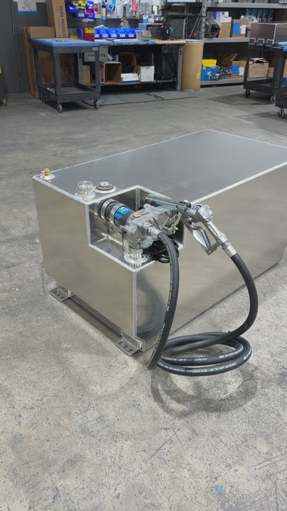 100 Gallon 47.5x26x24 Service Body Aluminum Tank W GPI 15GPM Pump Included