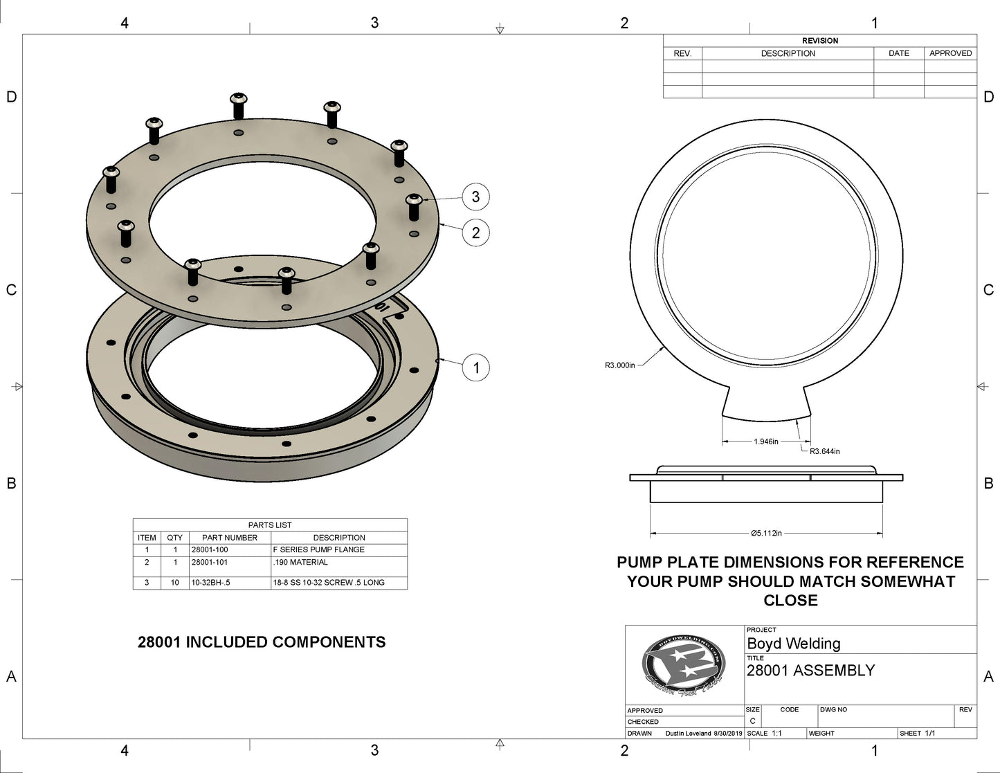 28001 GM/FORD OEM Pump Adapter Flange