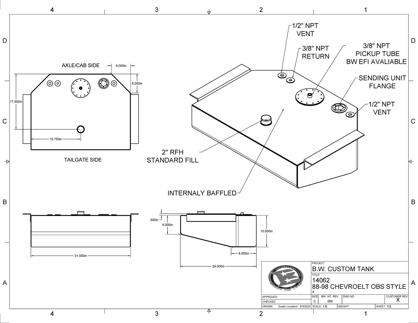 88-98 OBS EFI Tank W Aeromotive In-tank 340 Pump